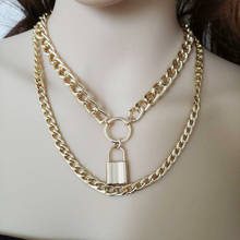 Модные 2021 Pumk ювелирные изделия модное женское геометрическоесапфировое кольцо с кристаллами ожерелья для женщин простой многослойный золото Колье, Ожерелье 2024 - купить недорого