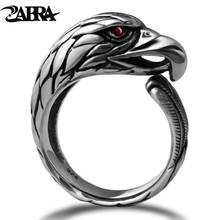 ZABRA Sólido 925 Anillo de Plata de La Vendimia Negro Hombres Punky Ajustable roca Del Motorista Del Mens Anillos Zirconia Piedra Gótica Animal de Ojos Rojos anillo 2024 - compra barato