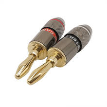 2Pcs/1Pair Gold Plated Banana Connector Pure Copper Banana Plug Speaker Adapter Solder-free Screw Speaker Plugs Audio Connector 2024 - buy cheap