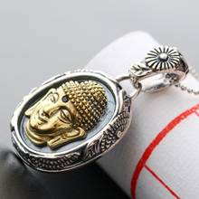 2021 Trend New s925 Silver Electroplating Color Gold Buddha Head Good Luck Pendant for Man and Woman Exquisite Vintage Jewelry 2024 - buy cheap