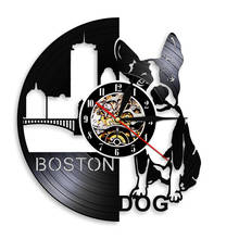 Boston Terrier Vinyl Record Wall Clock Silent Wall Clock Boston Dog Unique Home Decor Wonderful Gift For Any Occasion 2024 - buy cheap