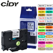Cidy fita adesiva laminada 231 631, adesivo compatível com rótulos tz 335 tz125 431 p touch preto em branco 531 2024 - compre barato