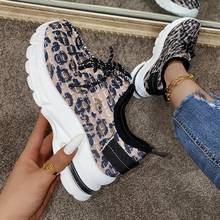 Sneakers Women 2021 New Fashion Leopard Vulcanized Shoes Lace Up Chunky Sneakers Lightweight Casual Outdoor Sport Shoes 2024 - buy cheap