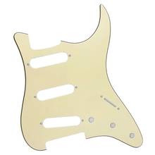 Cream 3Ply NO Side Holes Guitar Pickguard ST SSS +Transparent Template for FD ST Guitar Parts Accessories 2024 - buy cheap