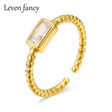 S925 Sterling Silver Rectangular Diamond Ring Simple Fashion Tiny Twisted Wire Open CZ Zircon Ring Daily Wear Jewelry for Girls 2024 - buy cheap