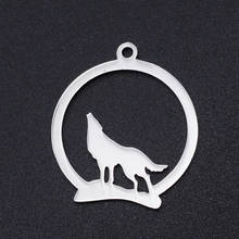 5pcs/lot 100% Stainless Steel  Wolf Charms Pendants   Wholesale Bracelets Pendants Accept OEM Order 2024 - buy cheap