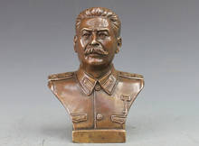 Western brass Copper Politician Joseph Vissarionovich Stalin Bust Art Statue Copper garden decoration 2024 - buy cheap