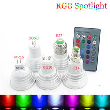 RGB bombilla LED para lámpara E27 E14 AC85-265V, 5W, LED cambiante, Blubs, luz de iluminación RGB + control remoto IR, 16 colores 2024 - compra barato