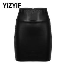 Sexy Black Mini Pencil Skirts Women PU Leather Skirt High Waist Package Hip Design Bodycon Mini Skirt Bussiness Office Skirt 2024 - buy cheap