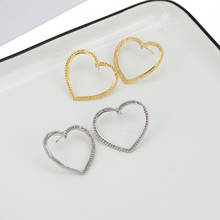 New Jewelry Gold Silver Color Metal Love Heart Stud Earrings For Women Charm Statement Earring Party Jewelry Pendientes Mujer 2024 - buy cheap