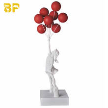 Modern Art Flying Balloons Girl Banksy Balloon Girl Statues Art Sculpture Resin Craft Home Decoration Red Balloon 56cm 2024 - buy cheap