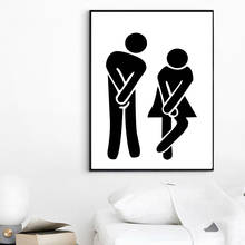 Toilet WC Wall Art Canvas Painting Cuadros Nordic Poster Quotes Wall Pictures For Living Room Modern Prints Picture Unframed 2024 - buy cheap