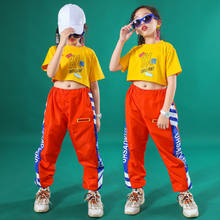 Kids Dance Clothes Crop Top Loose Shirt Pants Hip Hop Costumes for Girls Jazz Ballroom Dancing Costumes Dance Outfits Stage Wear 2024 - buy cheap