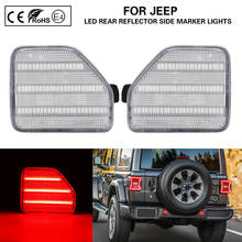 2 pçs clear lens led amortecedor traseiro refletor lado marcador luzes da lâmpada luz cauda completa led para jeep wrangler 2018 2019 2020 2024 - compre barato