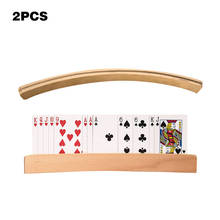 Soporte de madera curvado para cartas de juego, Base de póker perezosa para fiesta familiar, asiento de póker, 2 uds. 2024 - compra barato