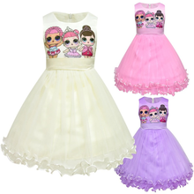 Куклы из серии «Lol Surprise» Новая без рукавов для девочек; Высококачественное платье принцессы Сетчатое платье для отдыха; Костюм для Хэллоуина; Летнее платье 2024 - купить недорого