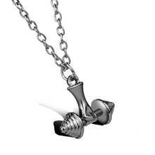 3 Colors Dumbbell Necklace  Jewelry Gym Fitness Barbell Sport Kettlebell Barbell Pendant Necklaces For Women Men Jewelry Gift 2024 - buy cheap