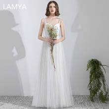Lamya-vestido longo de festa, branco, decote em v, sexy, personalizado, elegante, barato, vestido formal 2024 - compre barato