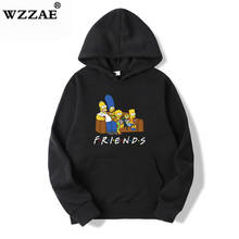 Mens Womens FRIENDS Print Hoodie Sweatshirt Hoody Coat Mens Pullover Top Loose Casual unisex Hip Hop Cartoon Hoodies 2024 - buy cheap