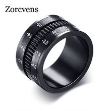 KOtik Men's Rings Stainless Steel Fashion Black Camera Lens Ring for Men  Jewelry Spinner Band Photographers Accessories 2024 - buy cheap