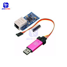 Diymore-Módulo de red Ethernet CH9121, convertidor UART a RJ45, TCP/IP V2, programador emulador STM32 STM8 STM32F103C8T6 con Cable 2024 - compra barato