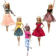 Nk-conjunto de vestidos lindos para barbie, roupas casuais diárias, vestido, acessórios, boneca, melhor brinquedo, presente para meninas, 4x 2024 - compre barato