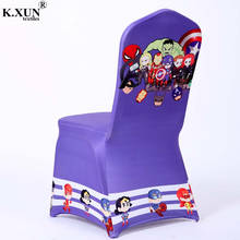 New Design Cartoon Printed Lycra Spandex Chair Cover Banquet Wedding Chair Covers Event Party Hotel Decoration 2024 - buy cheap