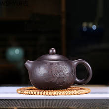 Yixing-TETERA de arcilla púrpura xishi, tetera china hecha a mano, suministros de Ceremonia de té personalizados, agujero de bola de 188 ml, 220 2024 - compra barato