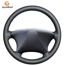 Hand-stitched Black Genuine leather Car Steering Wheel Cover for Citroen Xsara Picasso 2003-2010 Peugeot Partner 2003-2008 2024 - buy cheap