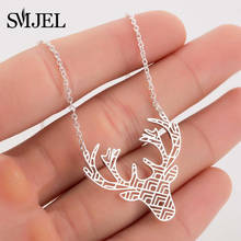 Bohemian Winter Reindeer Deer Pendant Necklace for  Women Cute Stainless Steel Origami Animal Necklace Christmas Gifts Family 2024 - buy cheap