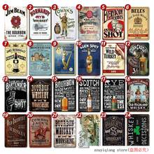 Carteles de estaño Vintage de whisky, pósteres Retro de Metal, Bar, Pub, Club, hombre, cueva, decoración de pared 2024 - compra barato