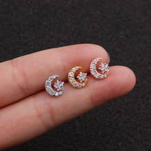 Cz Moon Helix Cartilage Earring Piercing Stud TragusEar Piercing Jewelry 2024 - buy cheap