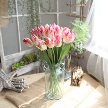 Ramos de flores artificiais de látex grandes 5 familiar para decoração de jardim de hotel display de casamento flor guirlanda de tulipas falsas 2024 - compre barato