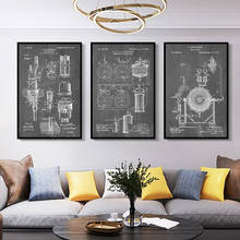 Frameless Modern Learning Research Patent Drawings Painting Living Room Home Decorative Painting Canvas Wall Art Oil Painting 2024 - buy cheap