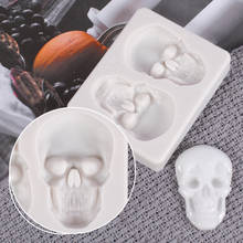 Moldes de silicona con cabeza de esqueleto 3D para decoración de tartas, utensilios de pastelería para repostería y cocina, DIY, para dulces y Chocolate, para fiesta de Halloween 2024 - compra barato