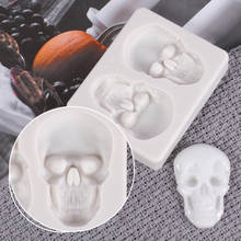 3D Skeleton Head Skull Silicone DIY Chocolate Candy Molds Halloween Party Cake Decoration Mold Pastry Baking Tools Kitchen 2024 - compre barato