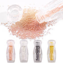 0.8mm/1.0mm Caviar Mini Metal Stainless Steel Beads 4 Bottle Set Gold/Silver/Rose Gold 3D Nails Manicure Decorations Ball 2024 - compre barato