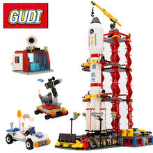 Gudi 8815 cidade spaceport espaço shuttle blocos de construção define 679 pçs espaço centro tijolos diy brinquedos educativos clássicos para crianças 2024 - compre barato