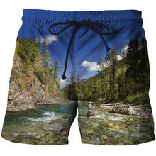 Pantalones cortos Playeros de verano 3D para hombre, ropa de baño con gráfico de paisaje de pesca, para Surf y playa, 2021 2024 - compra barato