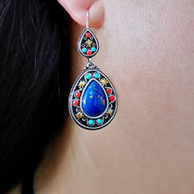 2021 Hot Vintage Colorful  Bohemian Water Drop Dangle Earring For Women Fashion Female Jewelry Boho Party Valentine Gifts 2024 - buy cheap