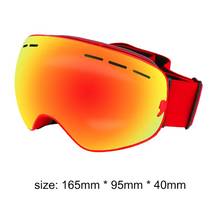 Лыжные очки, двухслойные, UV400, противотуманные очки, противотуманные, большие, лыжные маски, очки для катания на лыжах, сноуборде, для катания на лыжах, альпинизма 2024 - купить недорого
