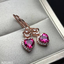 KJJEAXCMY boutique jewelry 925 sterling silver inlaid natural pink Topaz female models luxury earrings support detection fashion 2024 - buy cheap