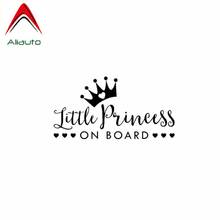 Aliauto Personality Cute Car Sticker Little Princess on Board Waterproof Sunscreen Anti-UV Decal Vinyl Black/silver,16cm*8cm 2024 - buy cheap