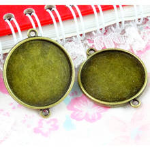 20Pcs 25mm Inner Size Antique Bronze Plated Double Sides Base Cameo Setting Charms Pendant 2024 - buy cheap