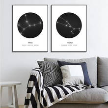 Nordic Constellation Canvas Painting Black and White Wall Art Poster Picture Astrology Geometric Minimalist Home Decoration 2024 - buy cheap