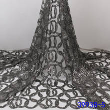 XIYA African Grey Lace Fabric New Desgin Nigerian French Lace Fabrics 2022 High Quality Sequins For Wedding Dress 3993B 2024 - buy cheap