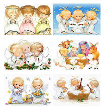 5D Diamond Painting Cartoon Angels Wall Art Diy Christmas Gift Diamond Embroidery Mosaic Needlework Full Square Home Decor 8Ts10 2024 - buy cheap