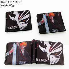 Anime Bleach Kurosaki Ichigo Pu wallet Boys Girls zipper Coin Pocket Short Bifold Photo Card Holder Layers Leather Purse Gift 2024 - buy cheap