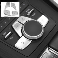 Etiqueta engomada del botón de Control Central del coche para Audi nuevo A4L/Q5L, engranaje Interior, freno de mano electrónico, botón de engranaje de lentejuelas, pegatina 2024 - compra barato