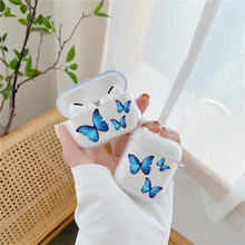 Cute Blue Monarch Pink Butterfly Headphone Cases For Airpods 2 1 Case Clear Soft Silicone Earphone Cover For Airpods Pro 3 Coque 2024 - buy cheap